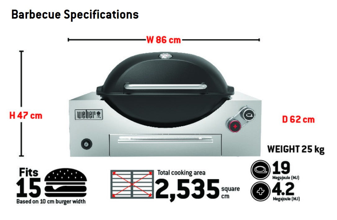Weber® Built-in Q®+ Premium (Q3600N+) Gas Barbecue