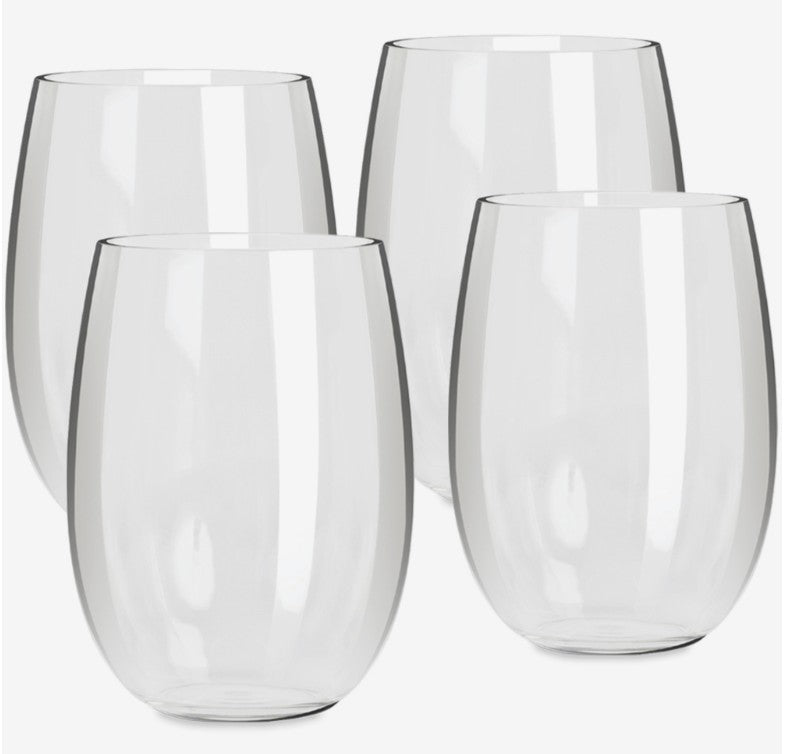 Everclear Tritan 443ml Stemless Wine Glass - 4 Pk