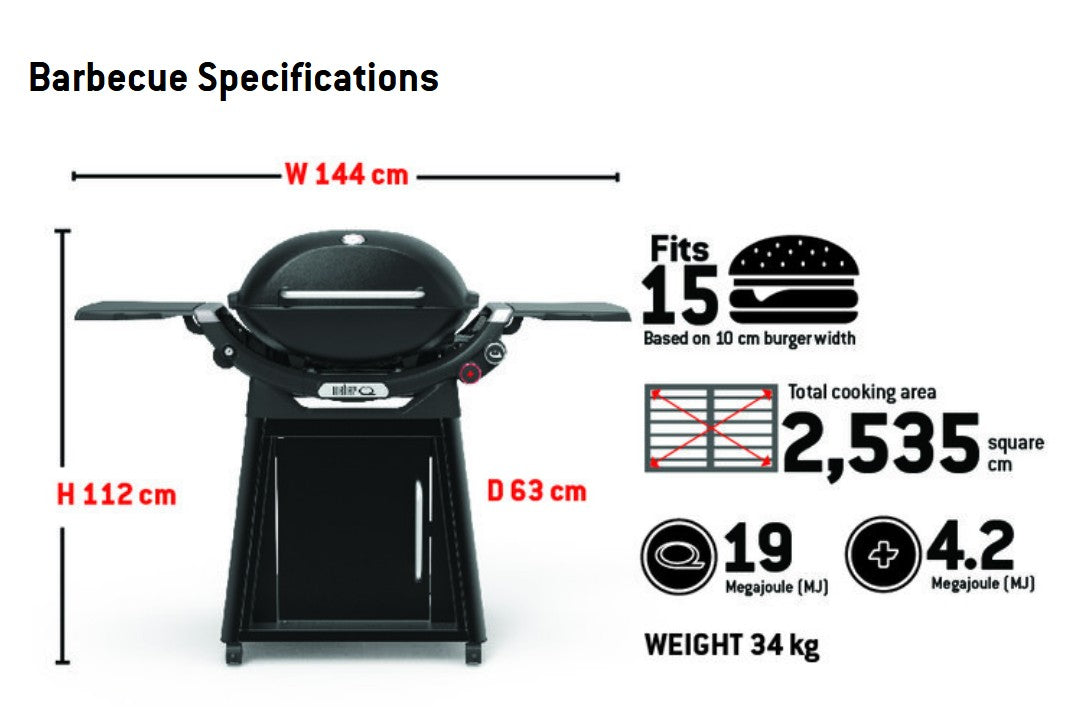 Weber® Family Q®+ Premium (Q3200N+) Gas Barbecue (LPG/NG)