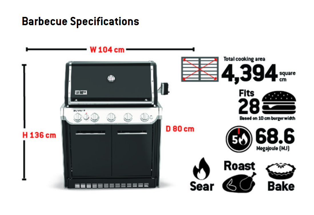 Summit® SB38 Built-In Gas Barbecue Black