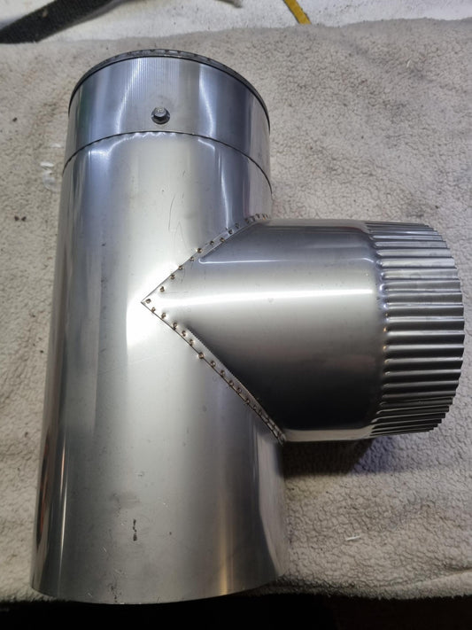 S/S T piece 6 inch Flue