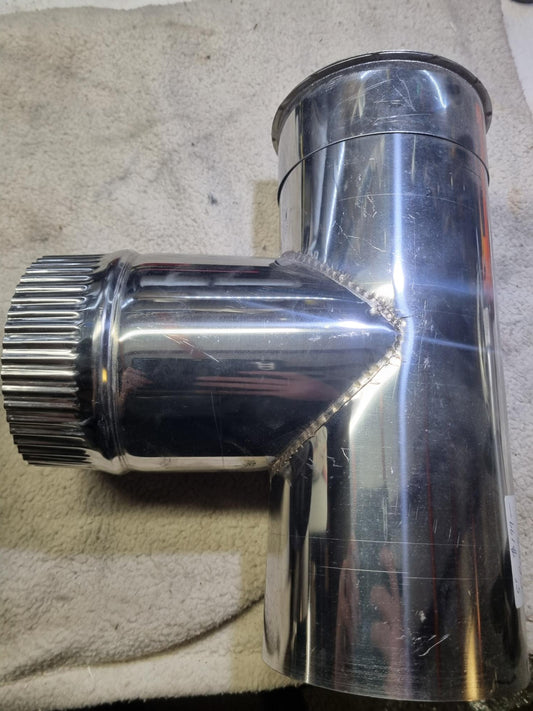 S/s T piece 5 inch flue