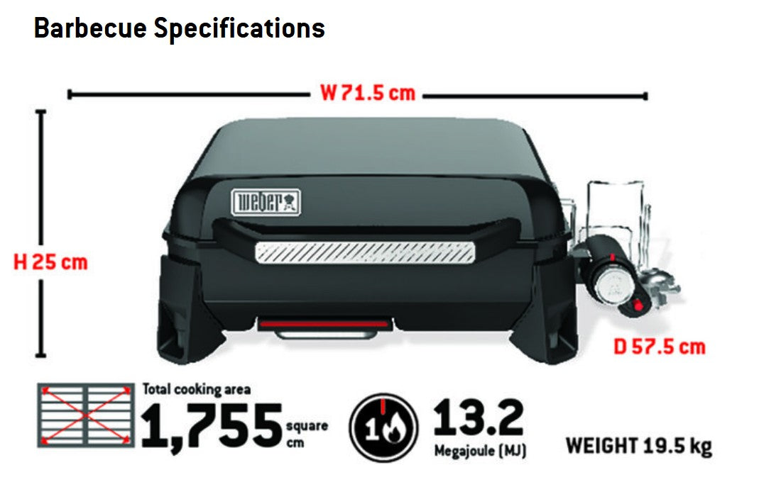 Weber® Slate™ Tabletop Griddle (17") LPG