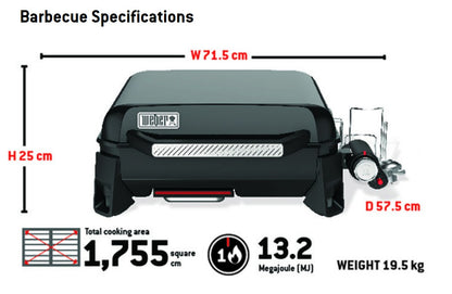 Weber® Slate™ Tabletop Griddle (17") LPG