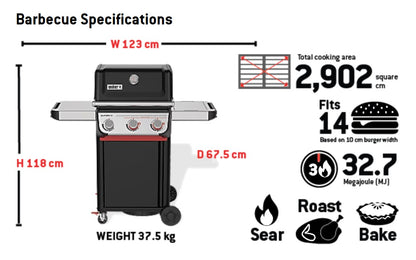 NEW Weber® Spirit® E-325 3-Burner Gas Barbecue