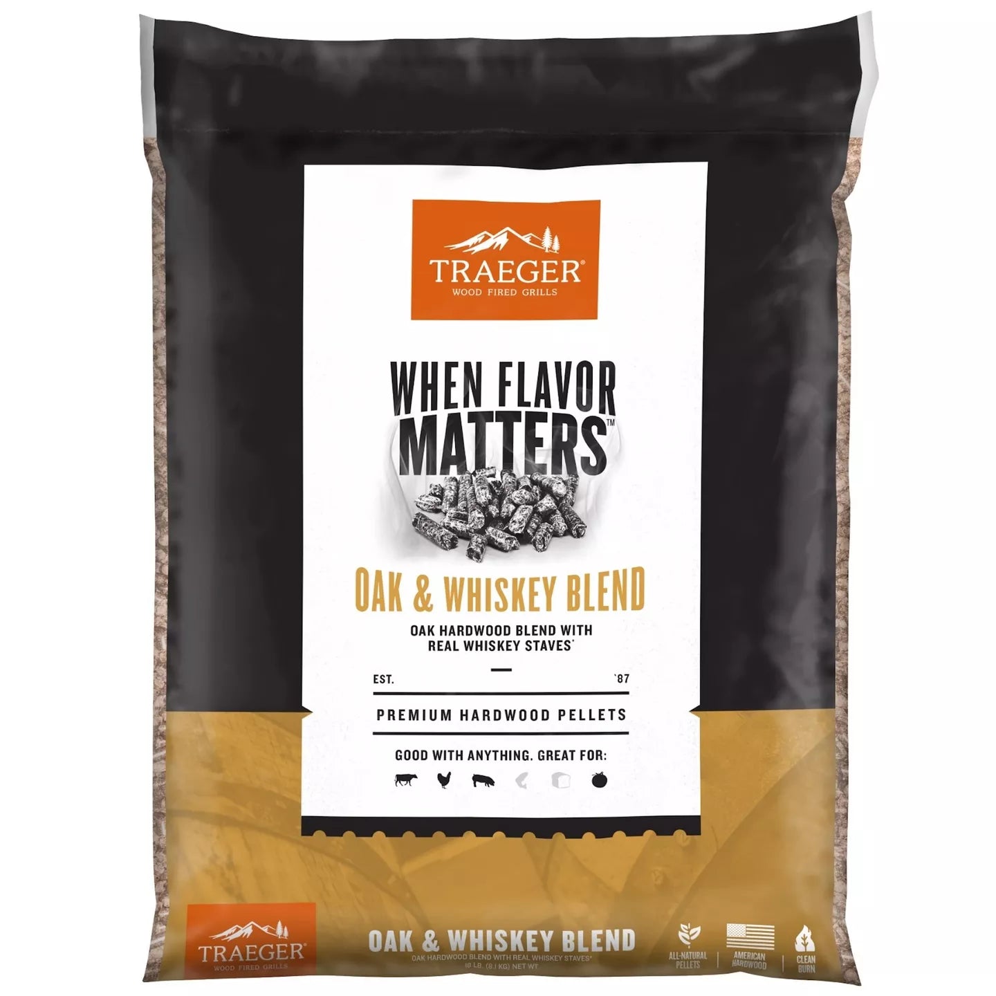 TRAEGER - OAK & WISKEY BLEND PELLETS
